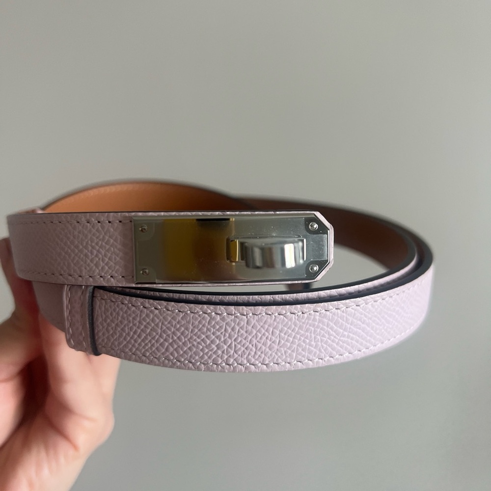 Hermes Mauve Pale Kelly 18 Belt - New